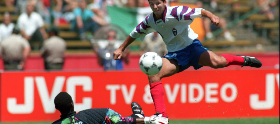 Scoring five goals in a single match at a World Cup is somethint that has happened only once, courtesy of Russian striker Oleg Salenko