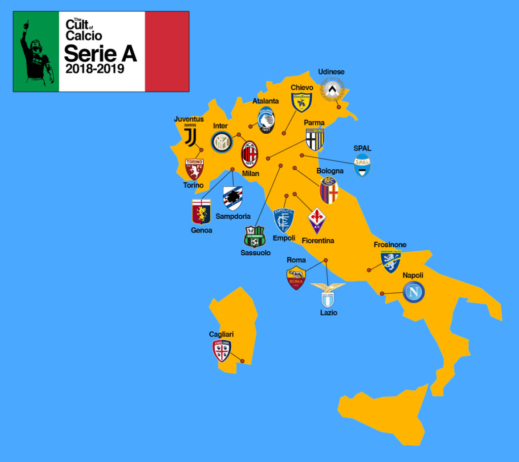 Provisional Map Of Italian Serie A