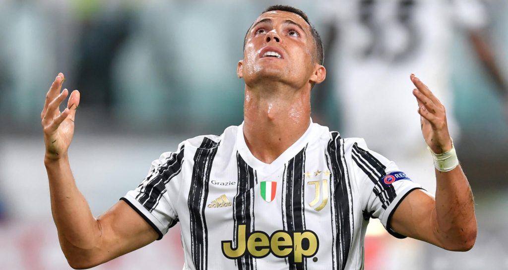 Cristiano Ronaldo in despair after Juventus crashed out of Champions League at the hand of Lyon