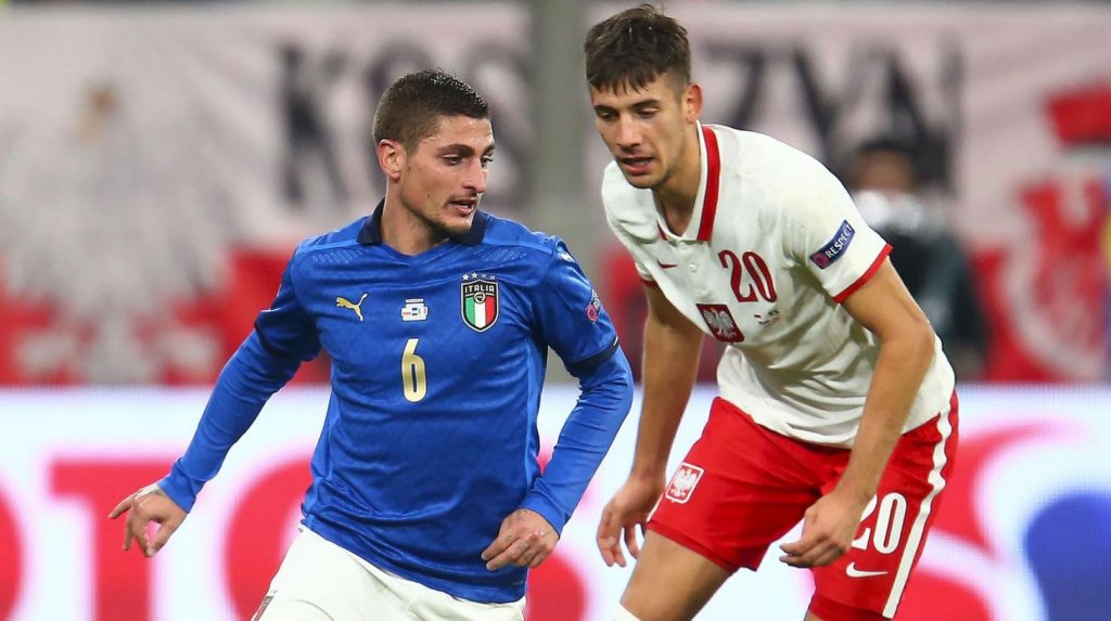 Marco Verratti created the most chances for Italy during their 0-0 draw with Poland: He gets the man of the match award in our player ratings