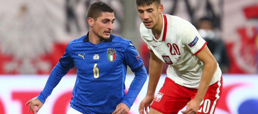 Marco Verratti created the most chances for Italy during their 0-0 draw with Poland: He gets the man of the match award in our player ratings