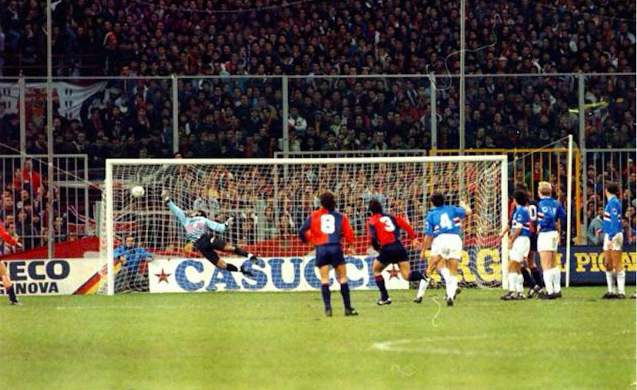 On November 25, 1990, Genoa managed to beat Sampdoria in the Derby della Lanterna for the first time in 14 years thanks to an iconic Branco free-kick