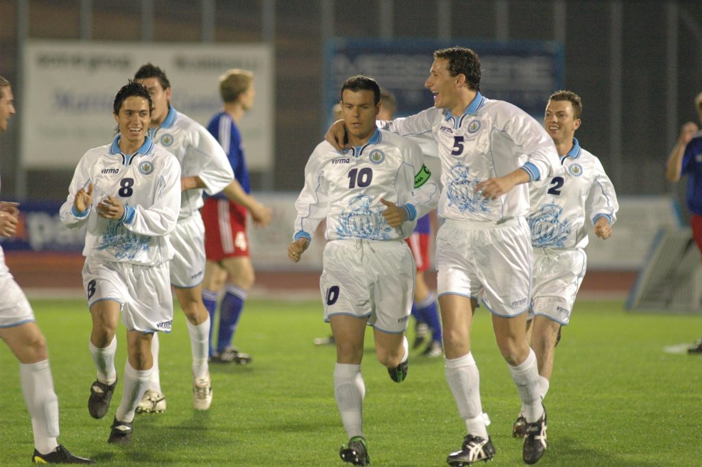 Andy Selva of San Marino scores against Liechtenstein (Photo: ©FSGC)