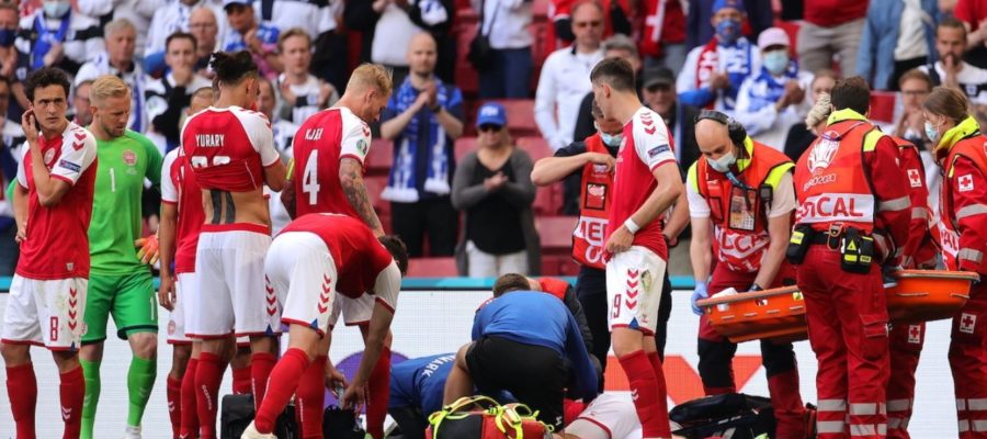 There were moments of panic in Copenhagen on Saturday as Christian Eriksen of Denmark collapsed to the ground while facing Finland in their Euro 2020 debut