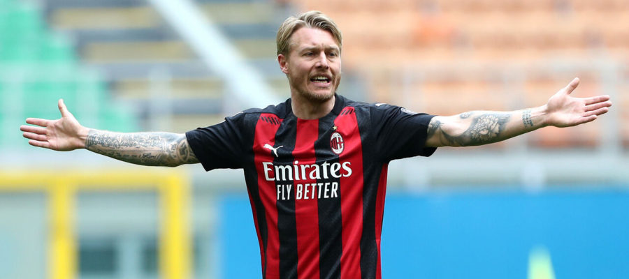 Milan center-back Simon Kjaer appeared against Sassuolo in his first competitive match for the Rossoneri since last year following a knee injury.