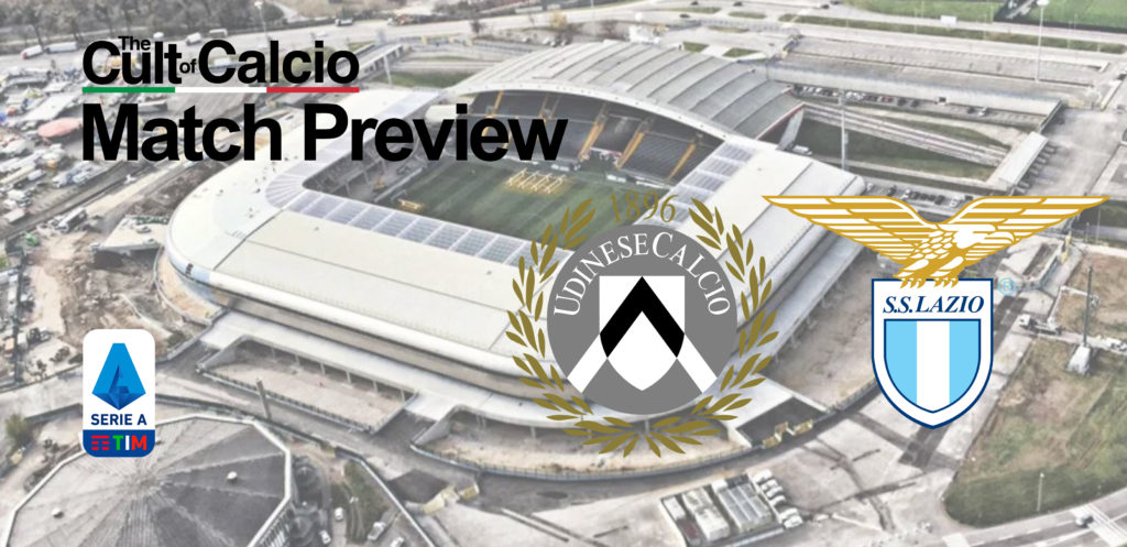 Sunday's Serie A action closes out at the Dacia Arena is out-of-sorts Udinese take on European contenders Lazio in a high-stake encounter