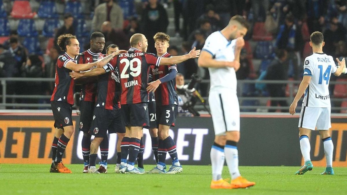 Inter suffered a massive blow in their title defense as they were beaten 2-1 by Bologna at the Stadio Renato Dall'Ara