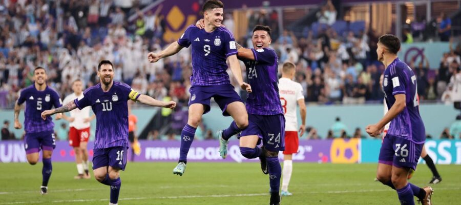 Messi missed a first-half penalty, but he and Argentina still dominated Poland, winning 2-0 in the final match of the group stage