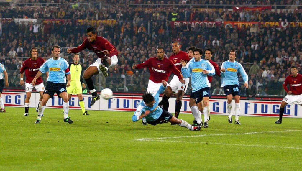 The Derby della Capitale between Roma and Lazio played on November 9, 2003, went down in history as the derby of Amantino Mancini's "God's Back-Heel"