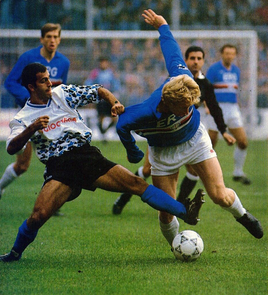 On Novembe 11, 1990, Oleksij Mychajlycenko scored Sampdoria's first goal in a 4-2 win over Pisa and was instrumental in the Blucerchiati's success