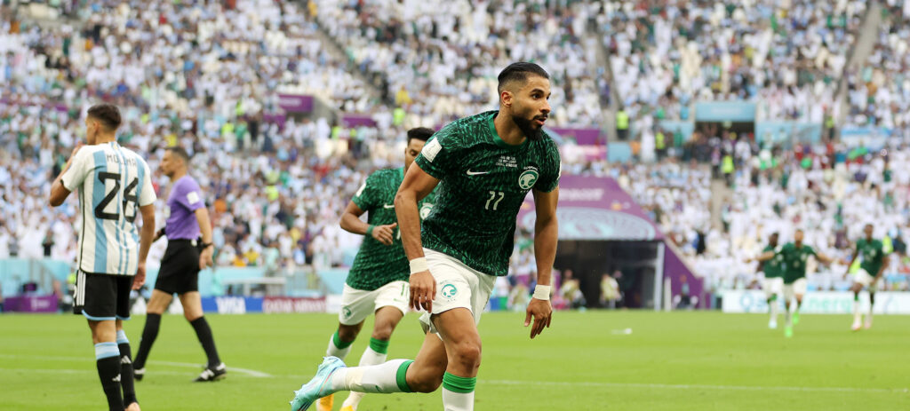 Saudi Arabia came from behind at World Cup 2022 to stun tournament favorite Argentina 2-1. Al Sheri and Al Dawsari's goals cancelled Leo Messi's spot kick