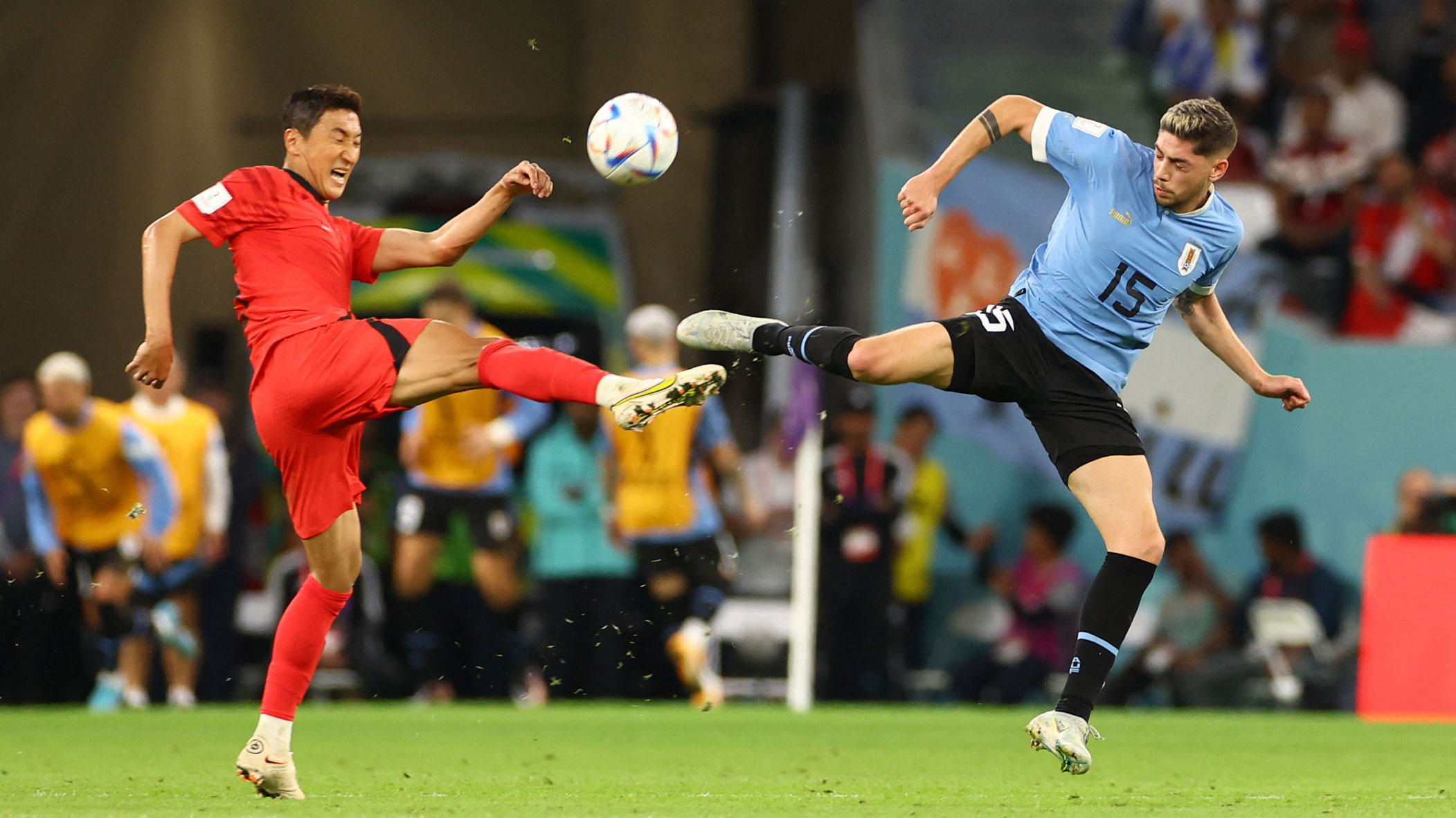 Uruguay were held to a 0-0 stalemate against South Korea in their opening World Cup match, despite both Diego Godin and Federico Valverde hitting the post.