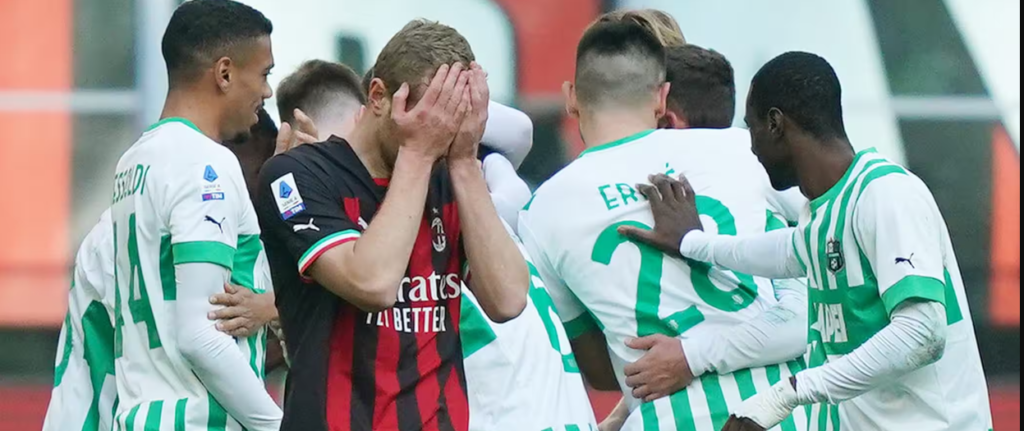 Relegation-battling Sassuolo ended a nightmarish eight-match winless run in Serie A with a thumping 5-2 win at reigning champions Milan, Serie A Round 20