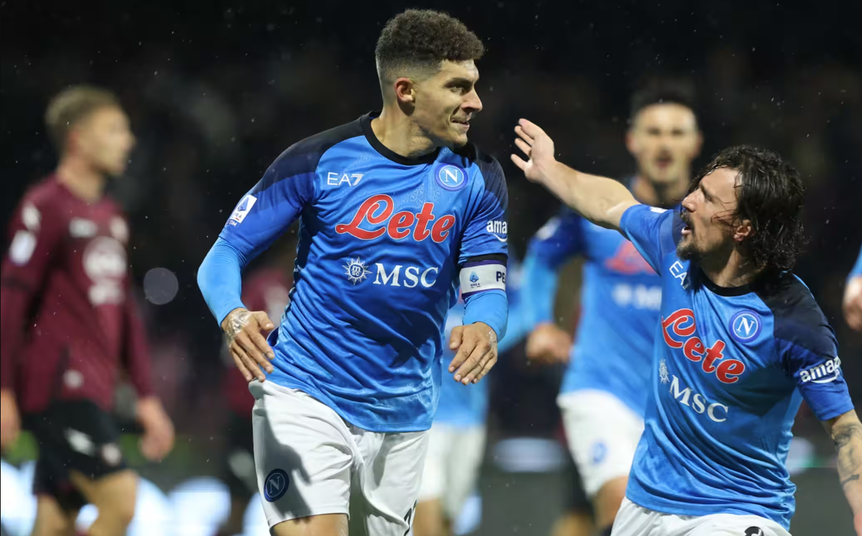 Runaway Serie A leaders Napoli eased past Salernitana 2-0 in the Campania derby at the Stadio Arechi to bounce back from midweek Coppa Italia heartbreak
