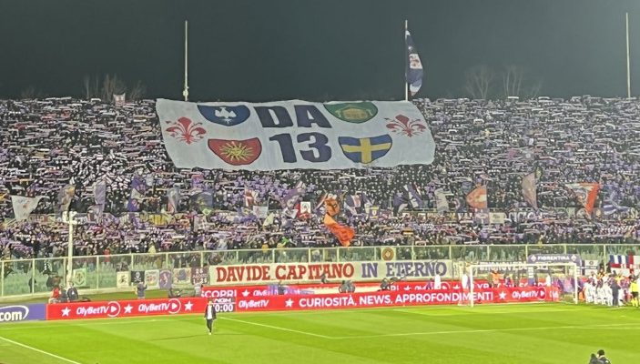 The Stadio Artemio Franchi honored their late captain Davide Astori as Fiorentina defeated Milan 2-1 on Saturday evening.