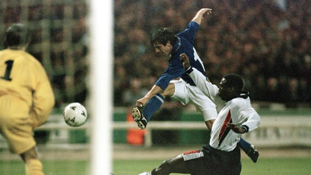 On February 12, 1997, Italy beat England at their football temple in Wembley with a lone goal from Gianfranco Zola during a 1998 World Cup Qualifiers game