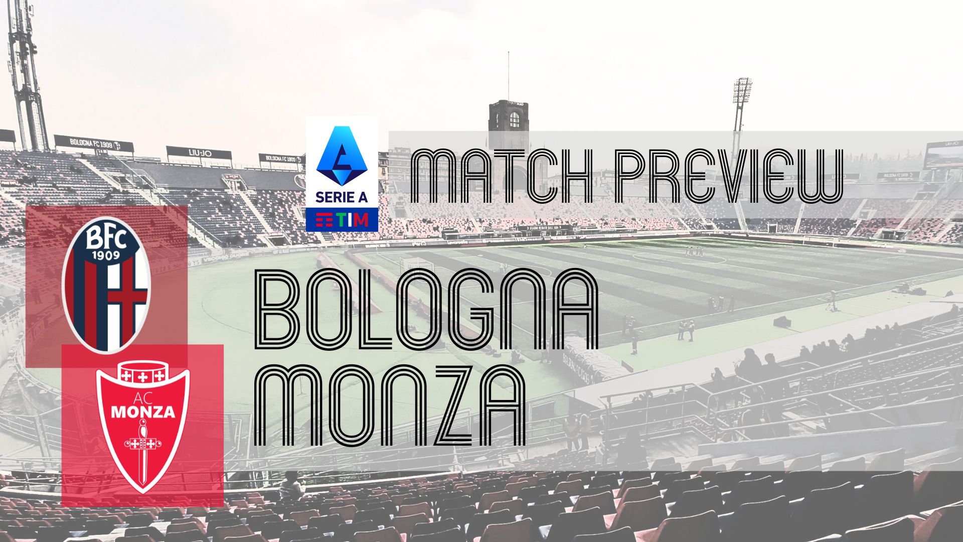 Stadio Renato Dall'Ara forms the backdrop for a handsomely-looking Serie A encounter between top-four hopefuls Bologna and mid-table Monza