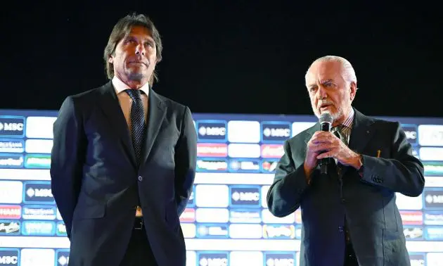 Napoli unveiled Antonio Conte in grand style, and he and president Aurelio De Laurentiis were asked about the ongoing transfer sagas.