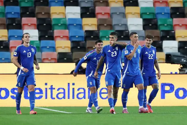 Italy will finish at worst in second place in their group, ensuring participation in the playoff bracket, after defeating