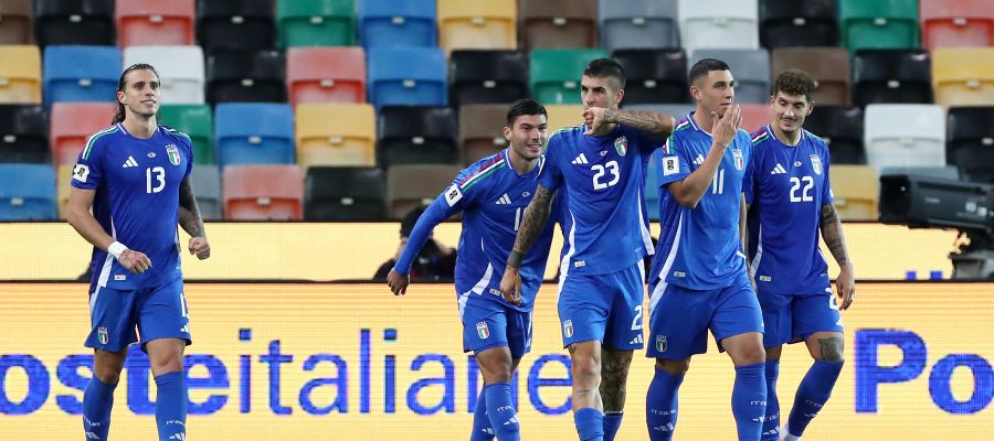 Italy will finish at worst in second place in their group, ensuring participation in the playoff bracket, after defeating